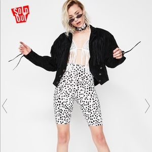 Dolls Kill Spotted Baddie Dalmatian Bike Shorts